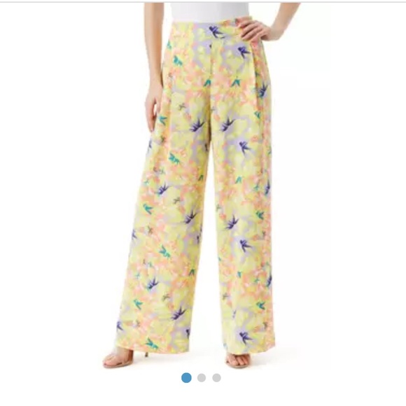 Jessica Simpson Pants - Jessica Simpson Winnie Print Yellow and Purple Wide Leg Soft Pants
